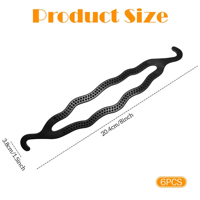 UPSTORE 6 PCS Black Hair Bun Makers - Upgraded Plastic Donut Shaper Set, Braiding Tool, Curler, and Instant Snap Buns for Women and Girls - Image 2